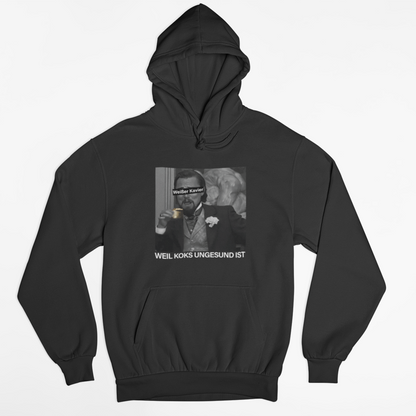 WEIßER KAVIER WEIL KOKS UNGESUND IST  - UNISEX HOODIE -