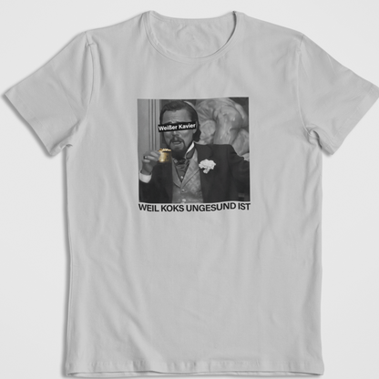 WEIßER KAVIER WEIL KOKS UNGESUND IST   T-SHIRT